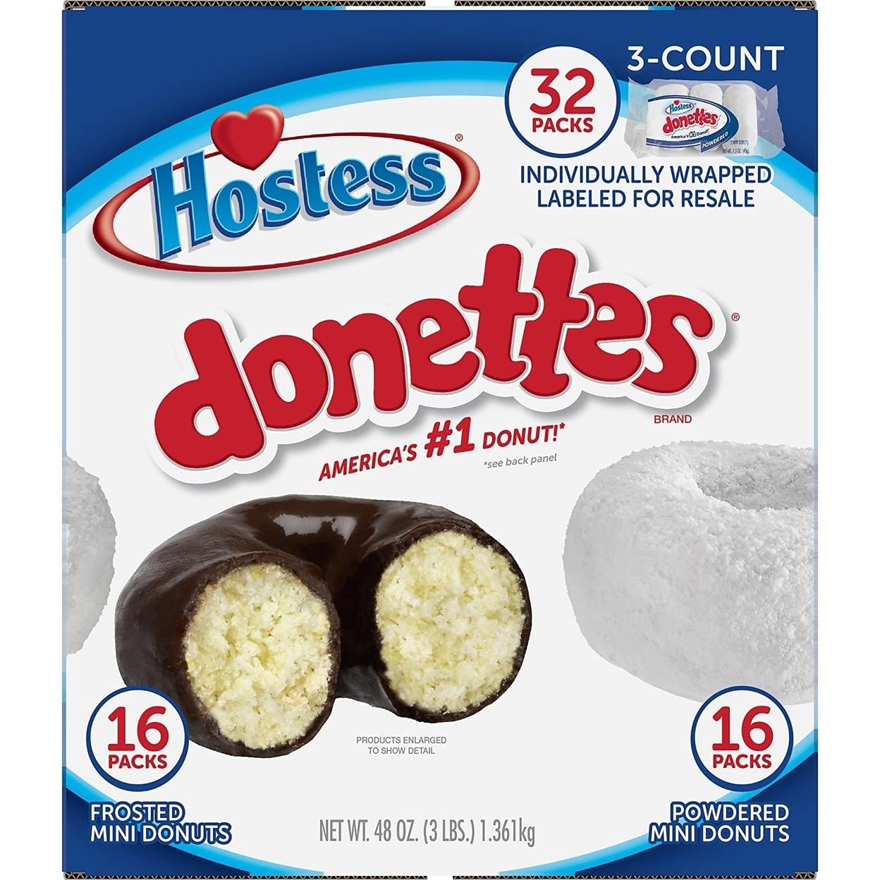 Hostess Mini Powered Donettes and Frosted Chocolate Donettes (1.5 oz., 36 pk.) 4