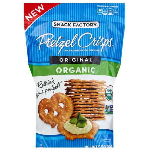 Snack Factory Organic Pretzel Crisps, Original, Kosher, USDA Certified Organic, Non-GMO, 9.35 Ounce (Pack of 12) 2
