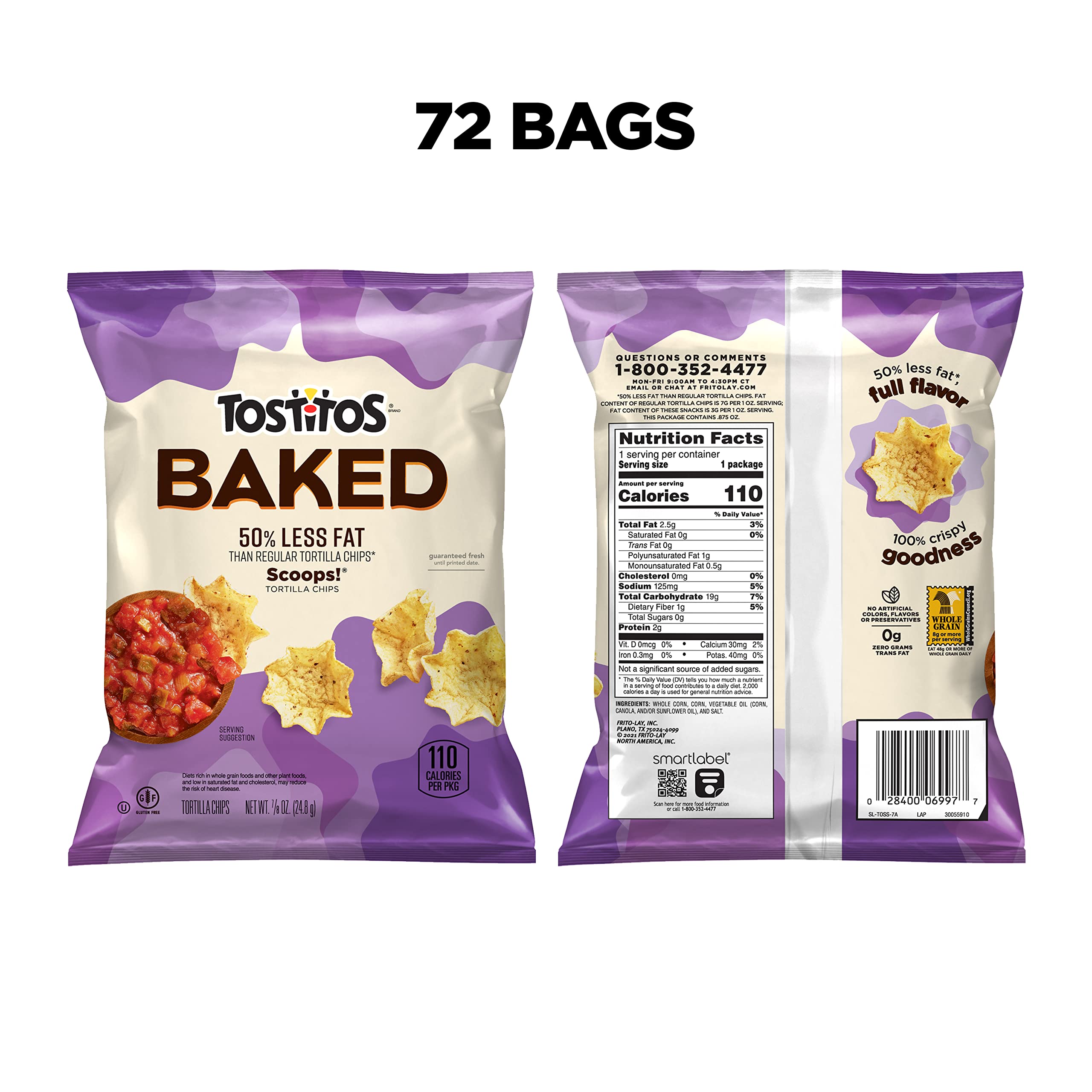 Tostitos, Oven Baked Scoops! Tortilla Chips, 0.875 Ounce (Pack of 72) 4