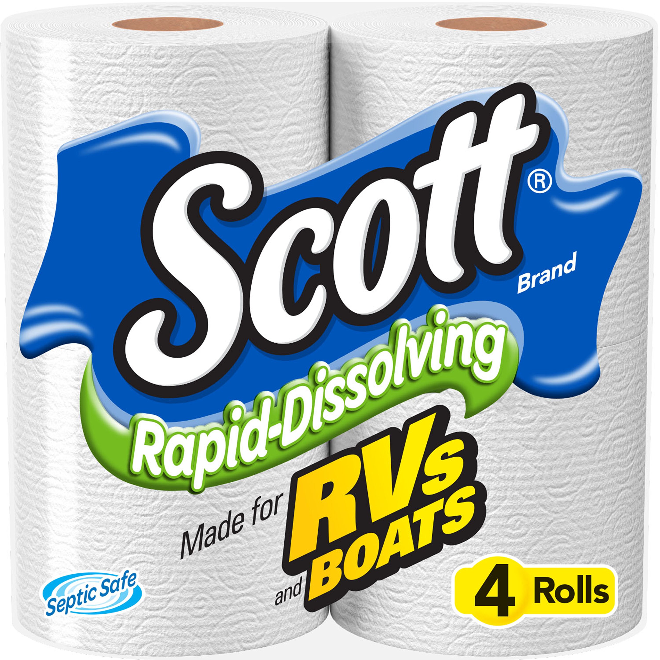 Scott Rapid-Dissolving Toilet Paper, Bath Tissue for RV & Boats , 4ct packs X 12= 48 rolls 2