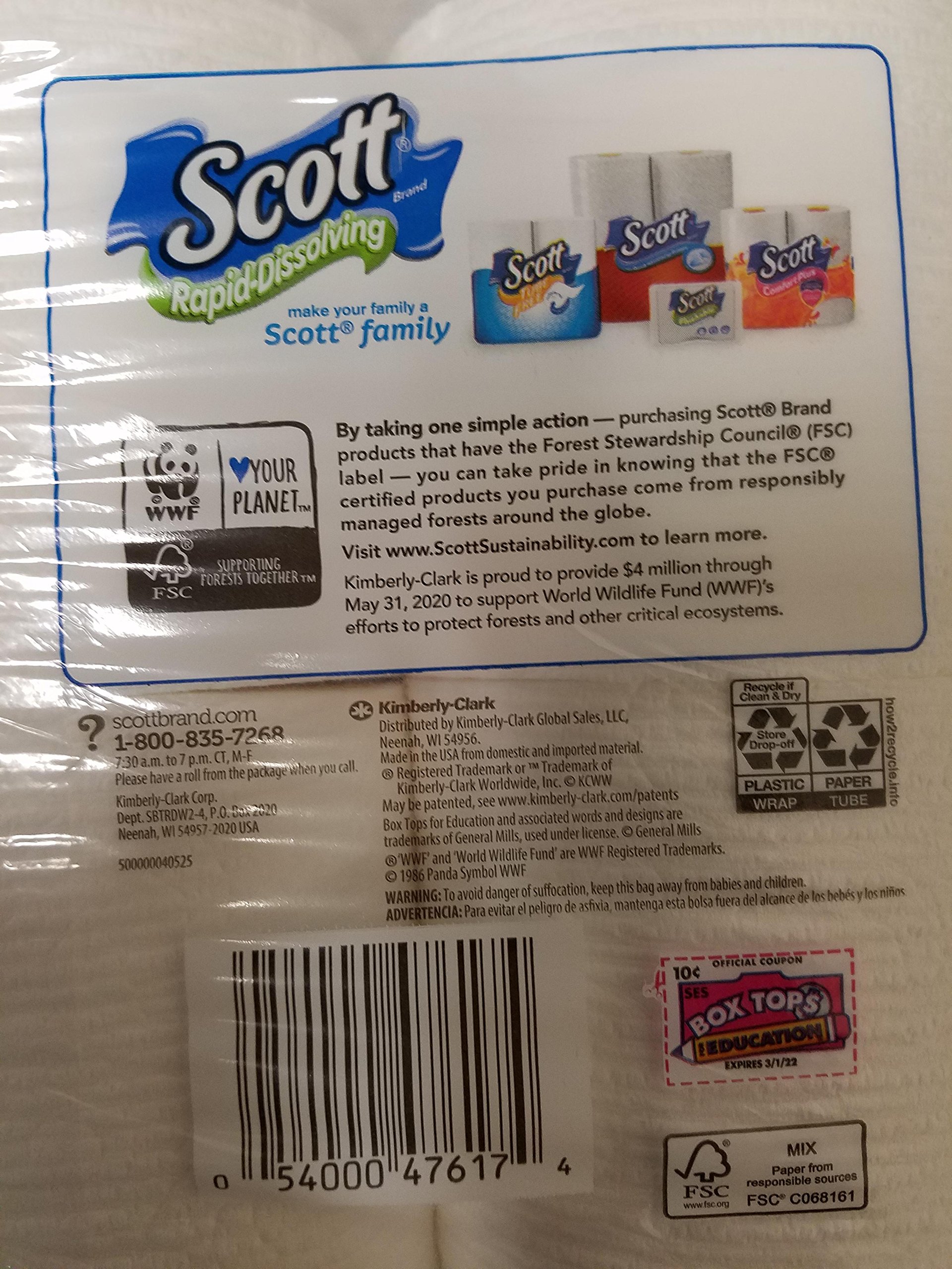 Scott Rapid-Dissolving Toilet Paper, Bath Tissue for RV & Boats , 4ct packs X 12= 48 rolls 4