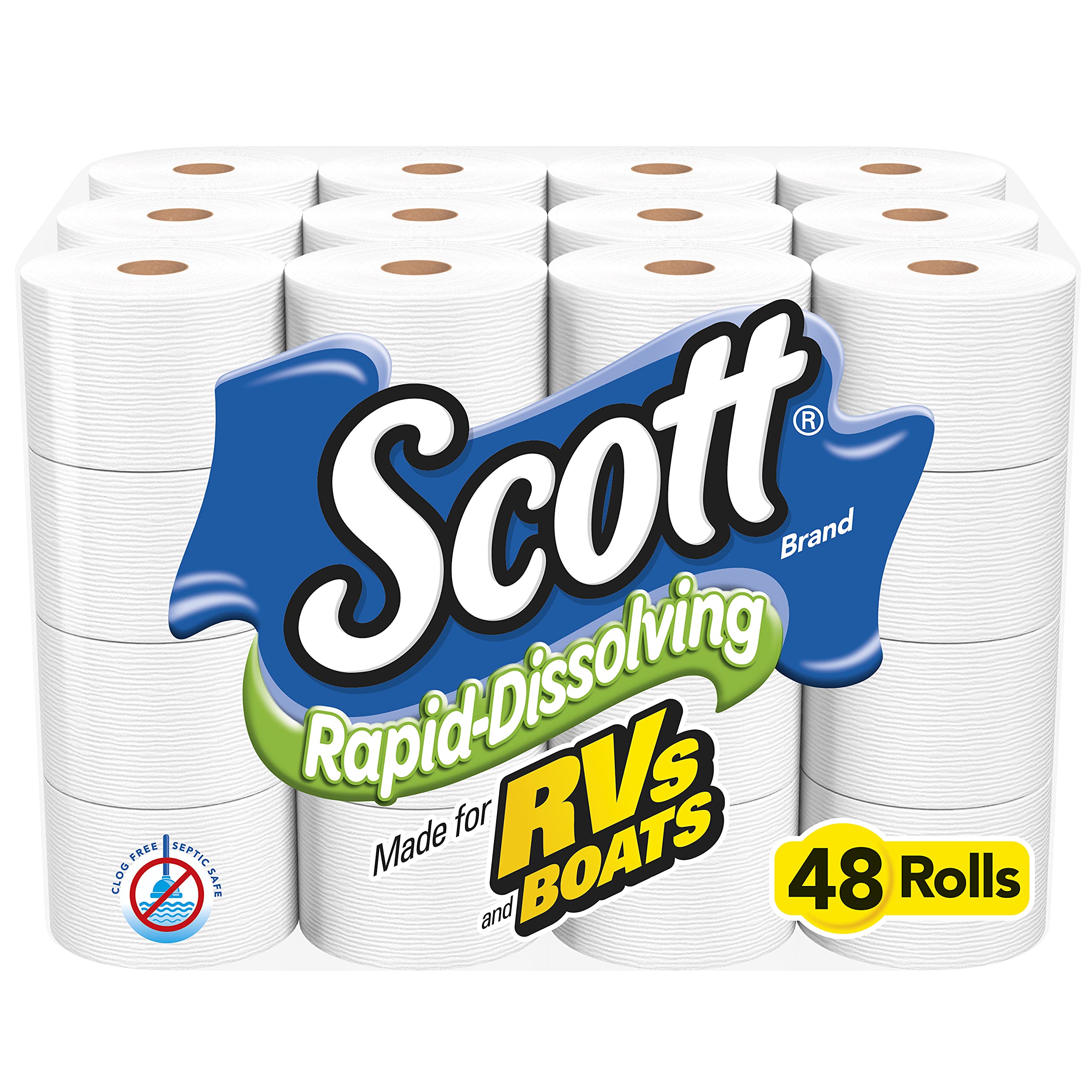 Scott Rapid Dissolving Toilet Paper, 4 Rolls (Pack of 12) 2