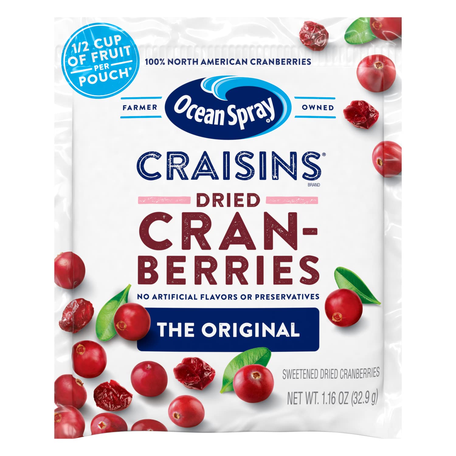 Ocean Spray Craisins Dried Cranberries, Original, 1.16 Ounce (Pack of 200)