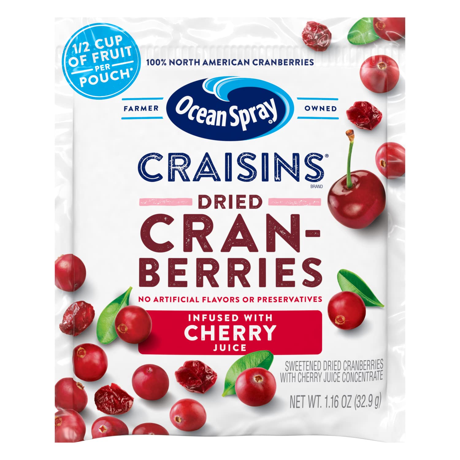 Ocean Spray Craisins Dried Cranberries, Cherry, 1.16 Ounce (Pack of 200)
