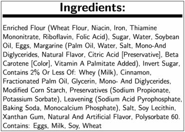 Otis Spunkmeyer Individually Wrapped Cinnamon Cake Crumb Loaf, 4 Ounce -- 24 per case. 4