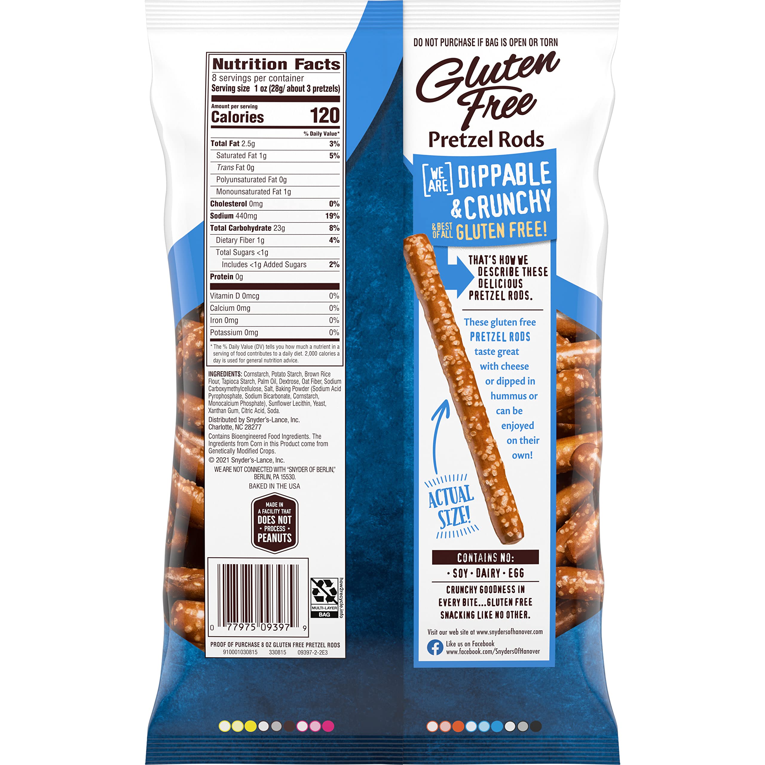 Snyder's of Hanover Gluten Free Pretzels, Gluten Free Rods, 8 Oz (Pack of 12) 6