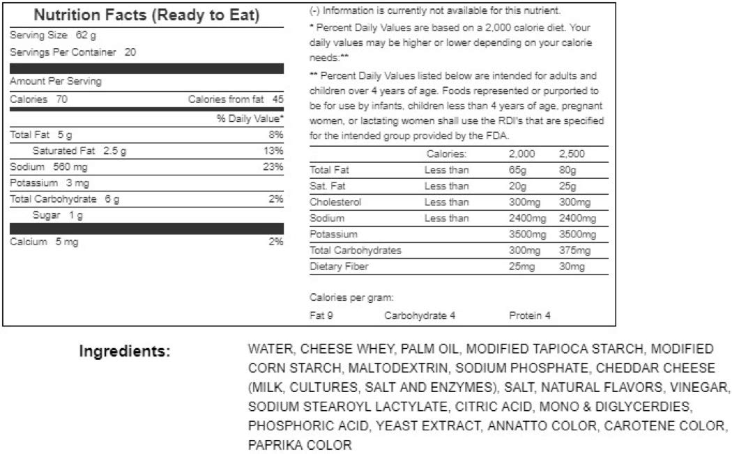 Sharp Cheddar Cheese Sauce, Bag with VALVES , 80 Ounce -- 4 Case 4