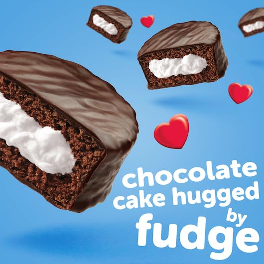 Hostess Ding Dongs Invidually Wrapped Cream Filled Chocolate Cakes Box of 10 | Bulk Case of 6 | 60 Total Cakes 6