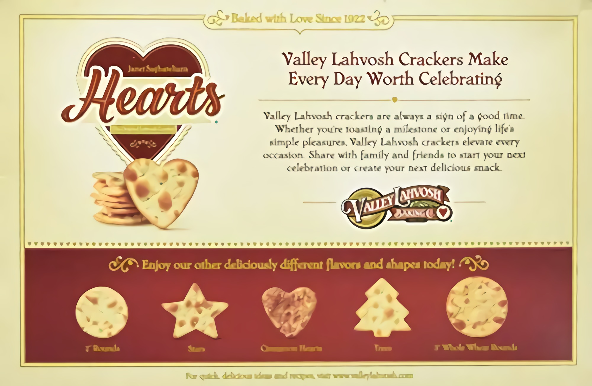 Valley Lahvosh Hearts Crackers 4.5 oz (Pack of 4) 3