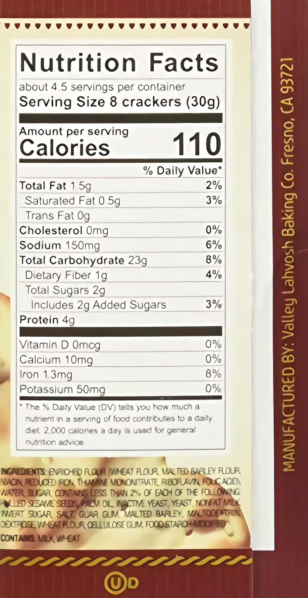 Valley Lahvosh Hearts Crackers 4.5 oz (Pack of 4) 4