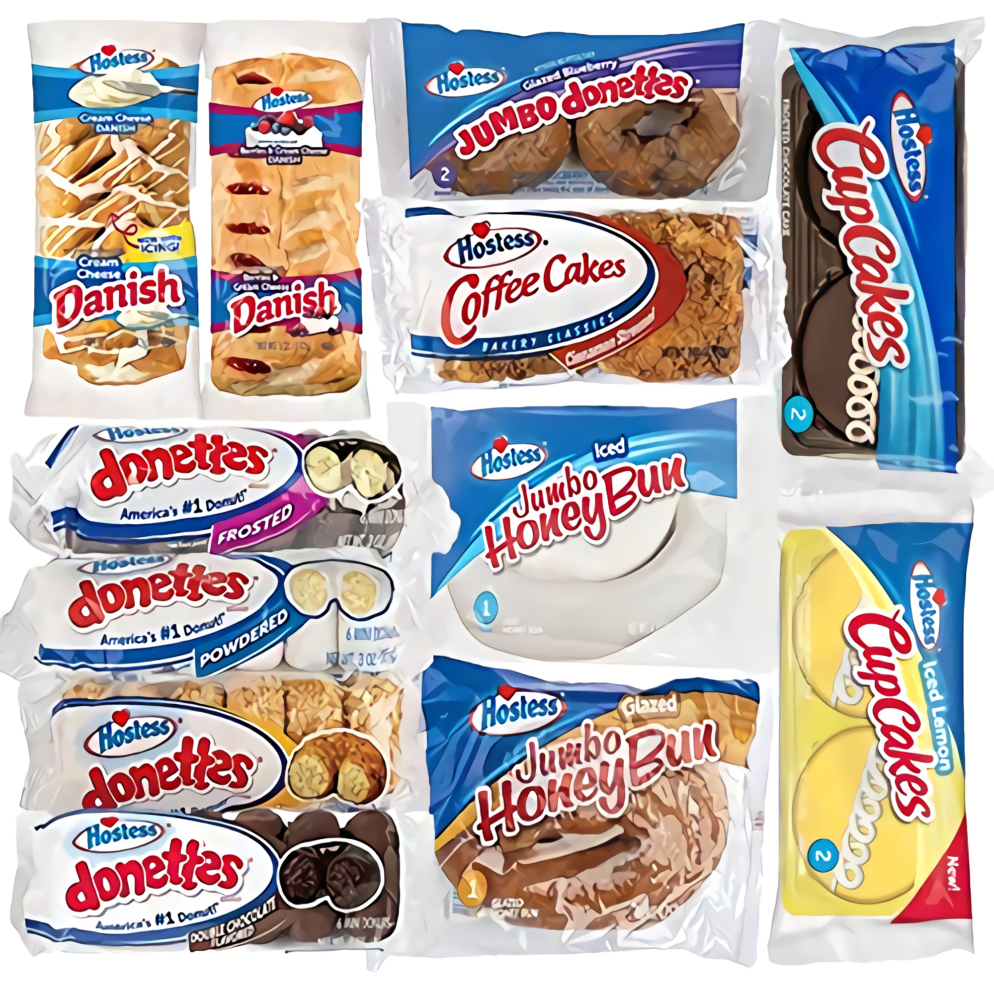 Hostess Variety Pack | Honey Buns, Coffee Cake, Donettes, Cakes, and Danish | 12 Packs 2