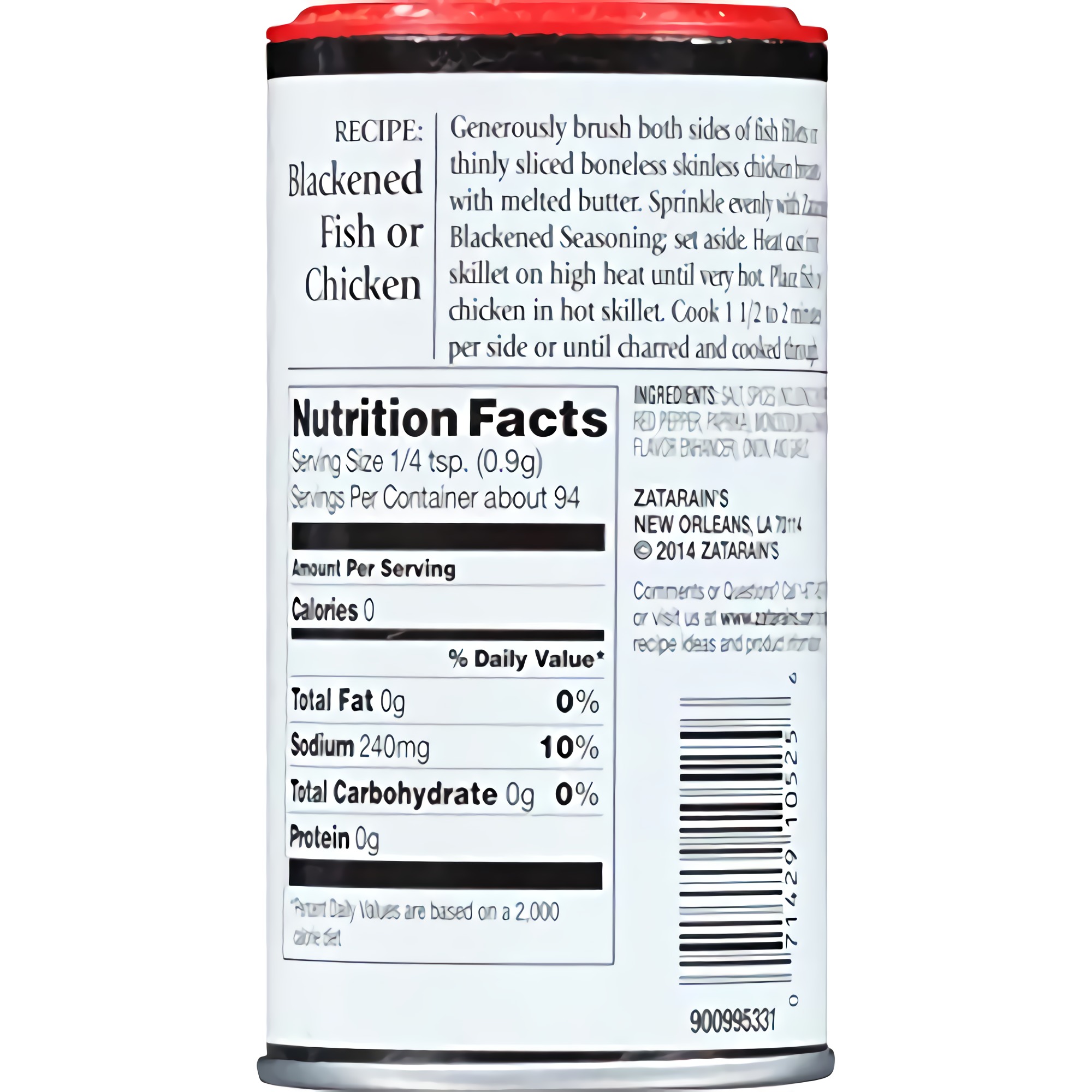 Zatarain's Blackened Fish Seasoning - Shaker, 3 OZ (Pack - 4) 3
