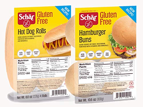 Schar Gluten Free Hot Dog and Hamburger Bun Combo | 8 Total Buns 2