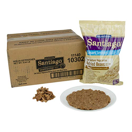 Santaigo Whole Vegetarian Refried Beans - 26.25 oz. pouch, 6 pouches per case 2