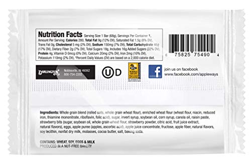 Appleways Whole Grain Strawberry Oatmeal Bar | 2.4 Oz | Pack of 12 4