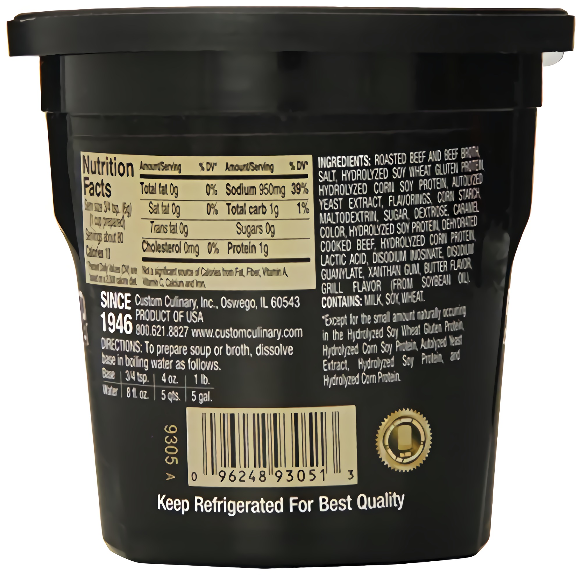 Custom Culinary Gold Label Base Savory, Roasted Beef, 1 Pound 3