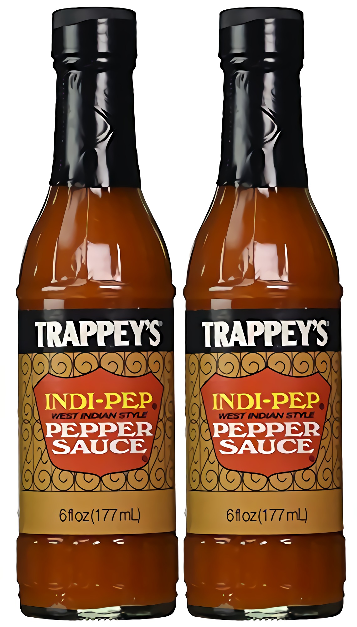 Indipep West Indian Style Pepper Hot Sauce – 6 fl oz Bottles, 2 Pack
