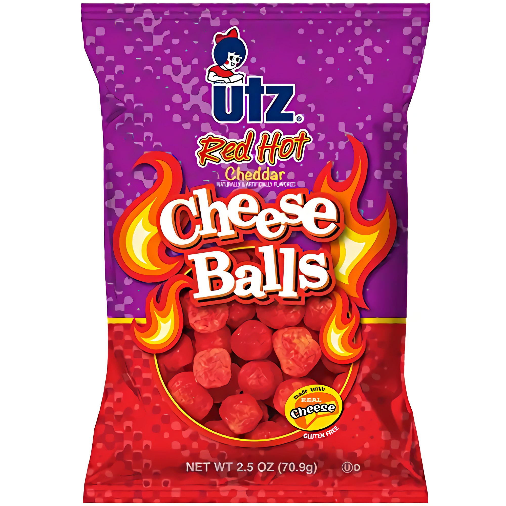 Utz Red Hot Cheese Balls | 2.5 oz | Pack of 5
