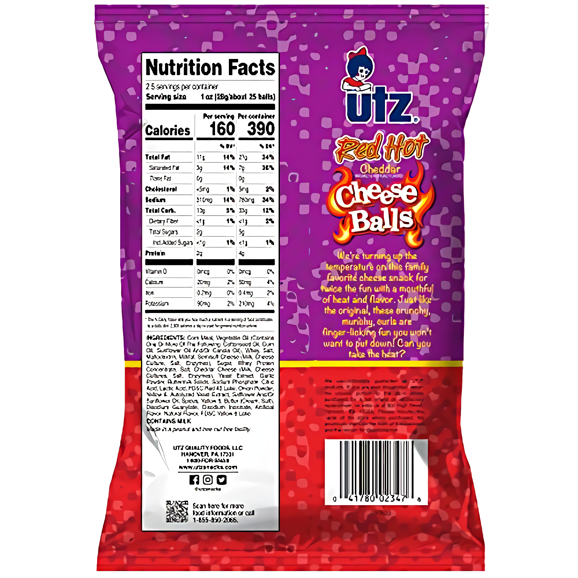 Utz Red Hot Cheese Balls | 2.5 oz | Pack of 5 3