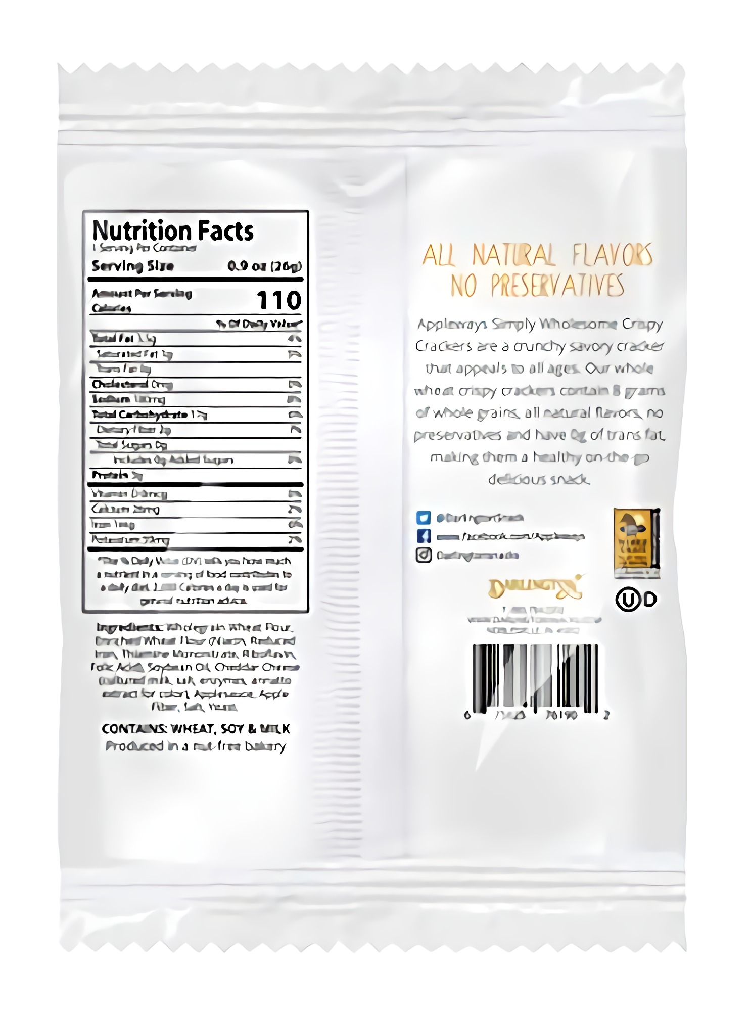 Appleways Whole Grain Cheddar Cheese Crispy Crackers | .9 Ounce | Pack of 24 4