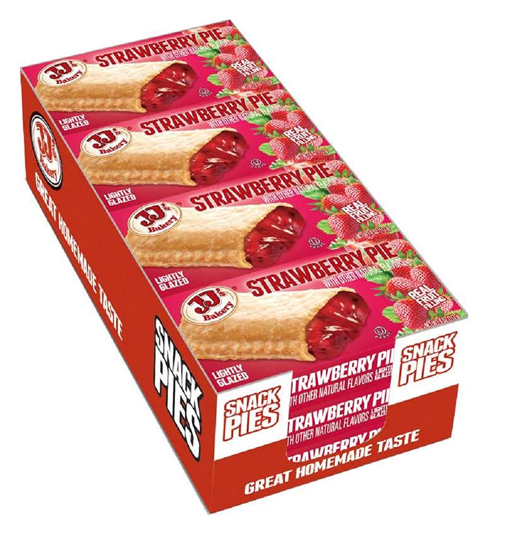 JJ's Bakery Lightly Glazed Snack Pies | Strawberry (Limited Edition) | 4 oz | Case of 12 2
