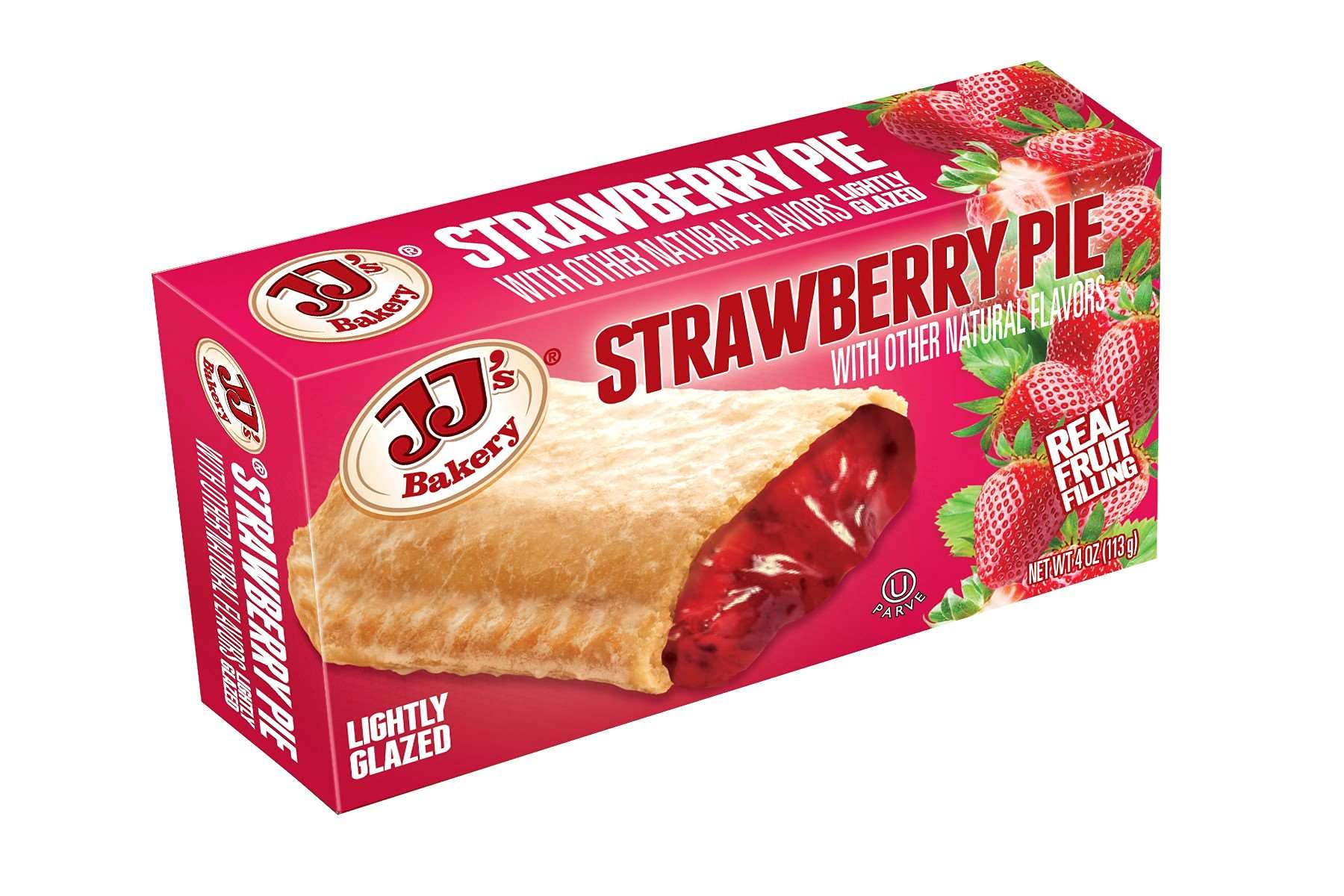JJ's Bakery Lightly Glazed Snack Pies | Strawberry (Limited Edition) | 4 oz | Case of 12 5