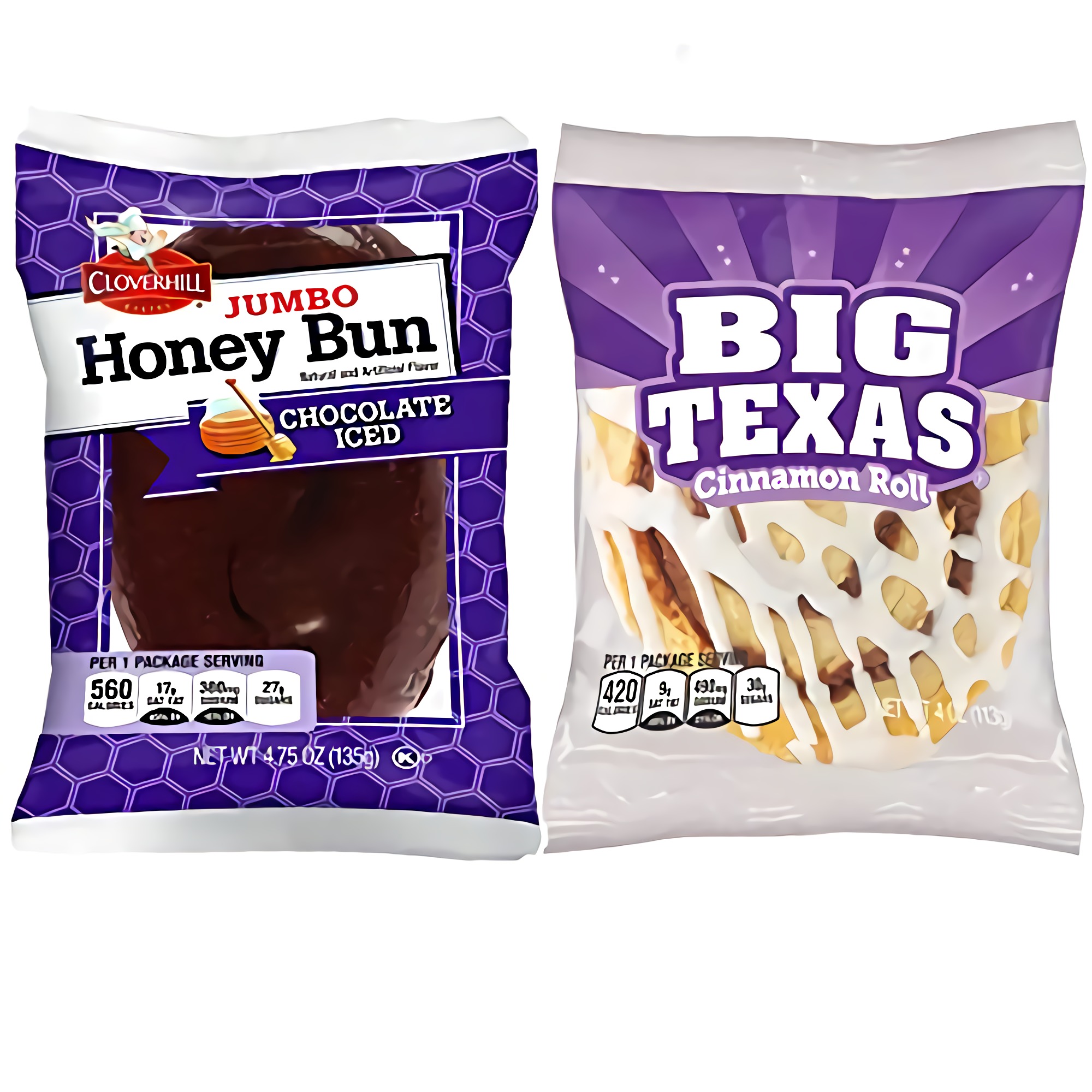 Big Texas Cinnamon Roll & Jumbo Chocolate Iced Honey Bun Combo | 12 Pack 3