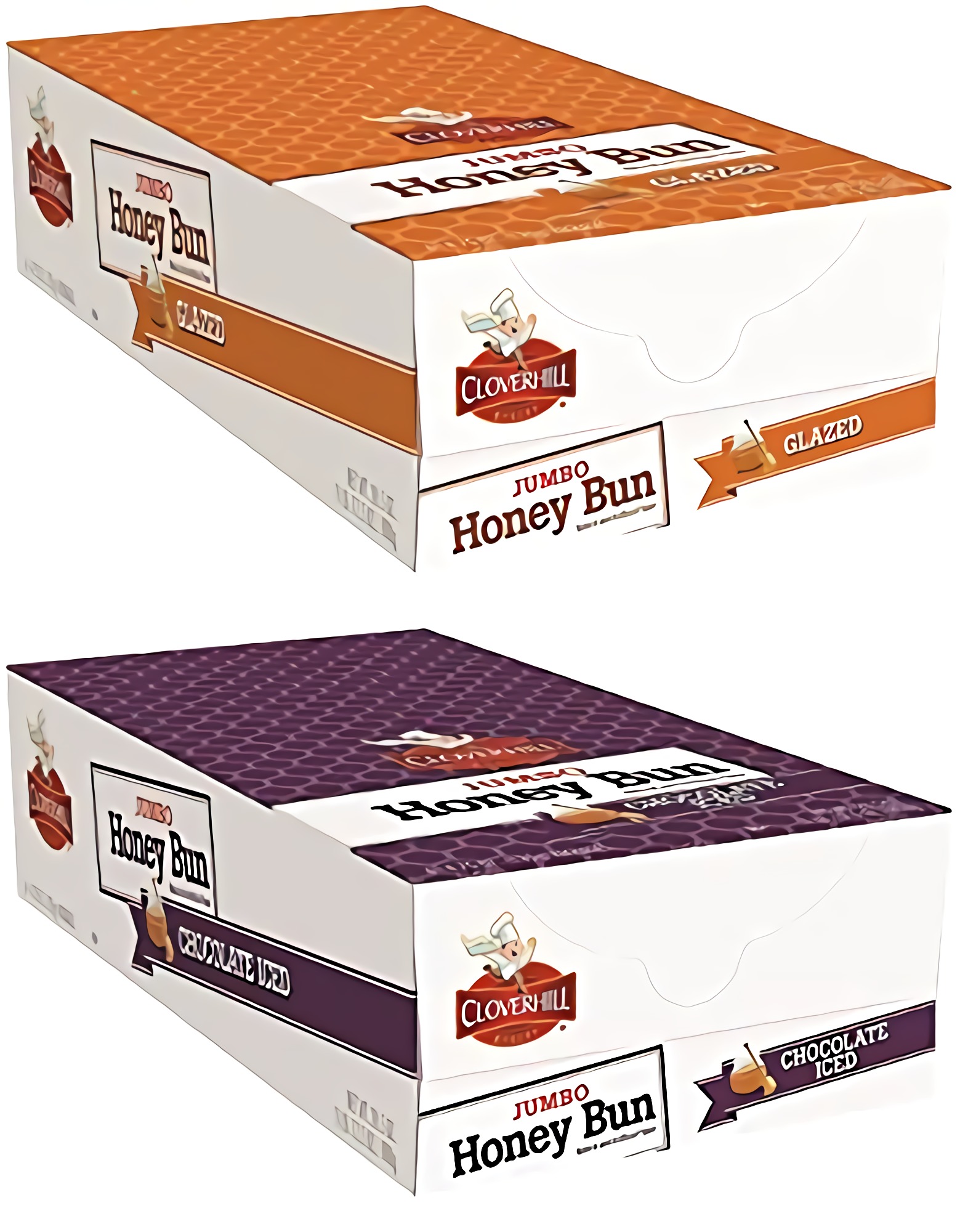 Cloverhill Jumbo Chocolate Iced Honey Bun & Jumbo Glazed Honey Bun Combo | 12 Pack 3