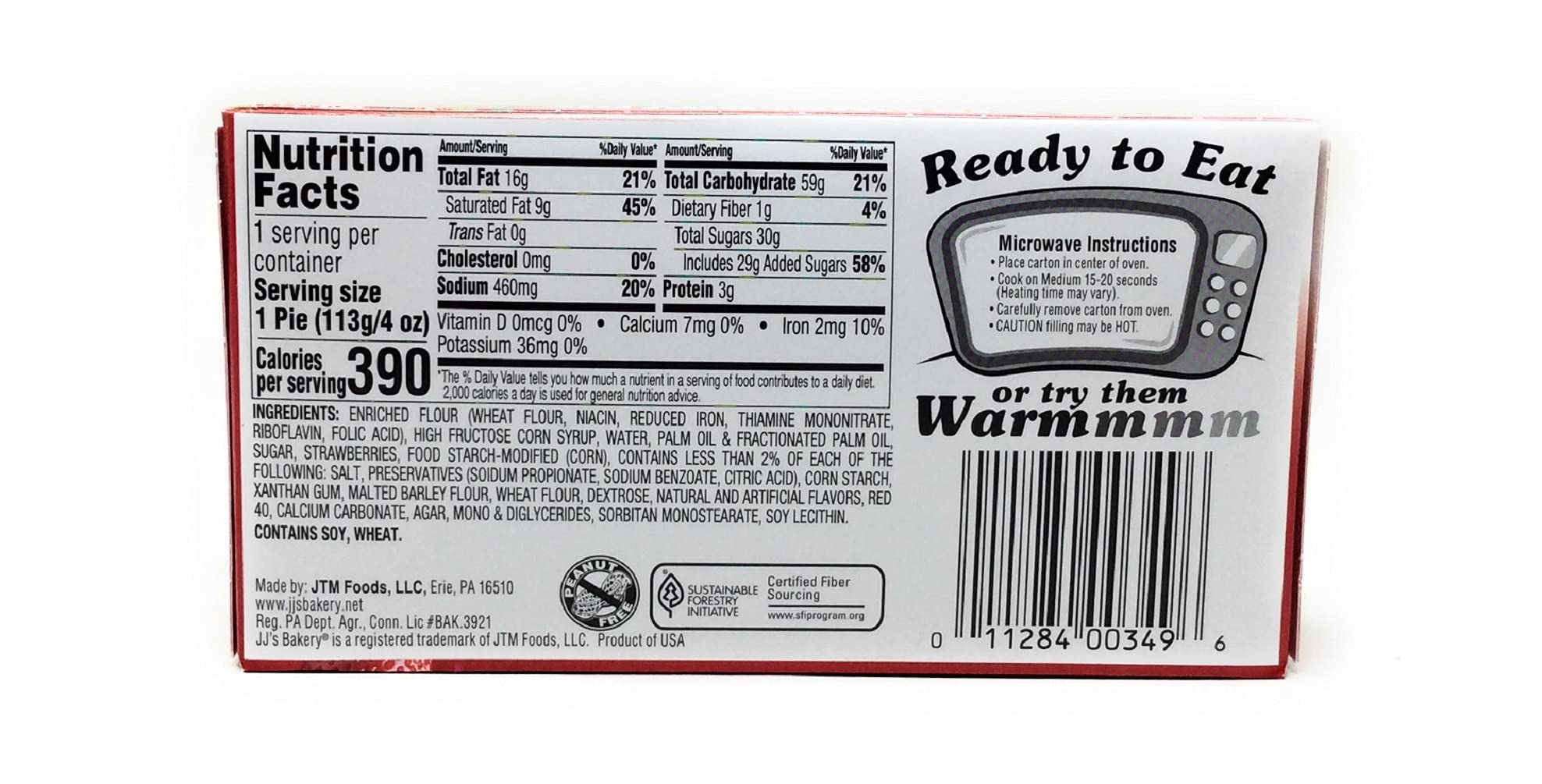 JJ's Bakery Lightly Glazed Snack Pies | Strawberry (Limited Edition) | 4 oz | Pack of 6 4