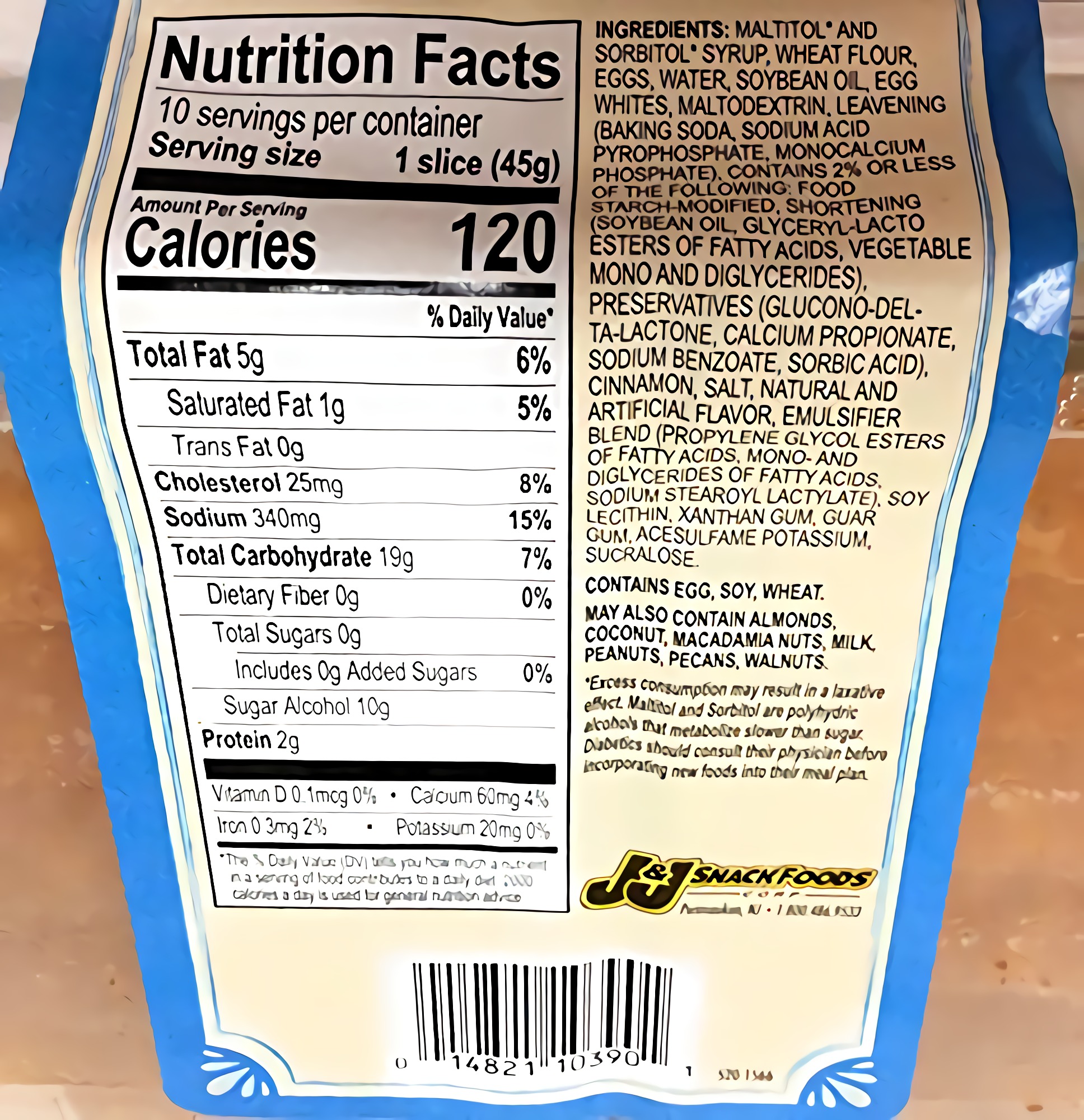 Hill & Valley Sugar Free Sliced Creme Cake | Cinnamon Swirl | 16 Oz | Pack of 2 4