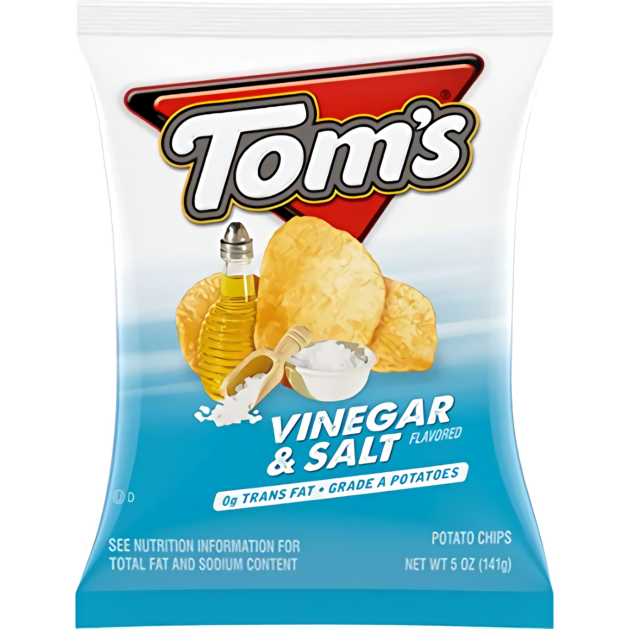Tom's Vinegar Potato Chips 5 Oz Large Bags | 3 Count