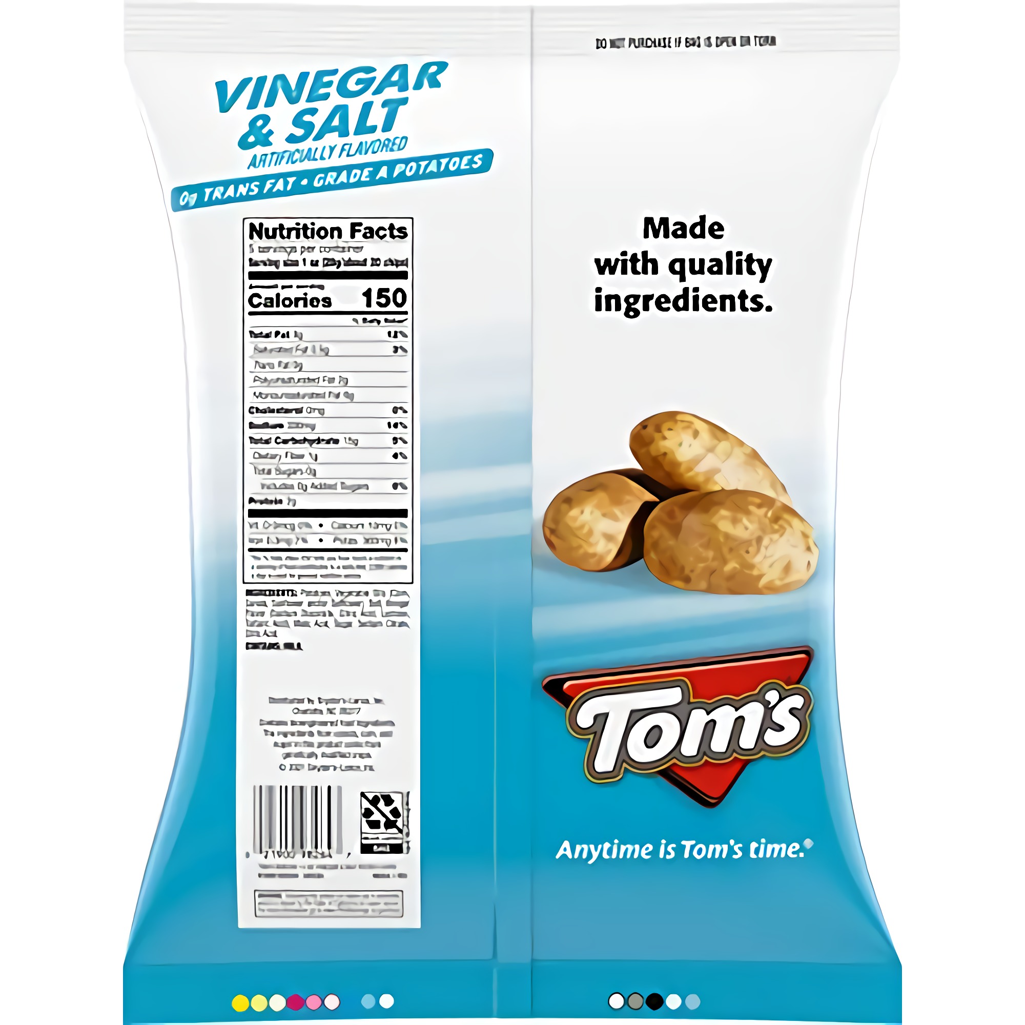 Tom's Vinegar Potato Chips 5 Oz Large Bags | 3 Count 3