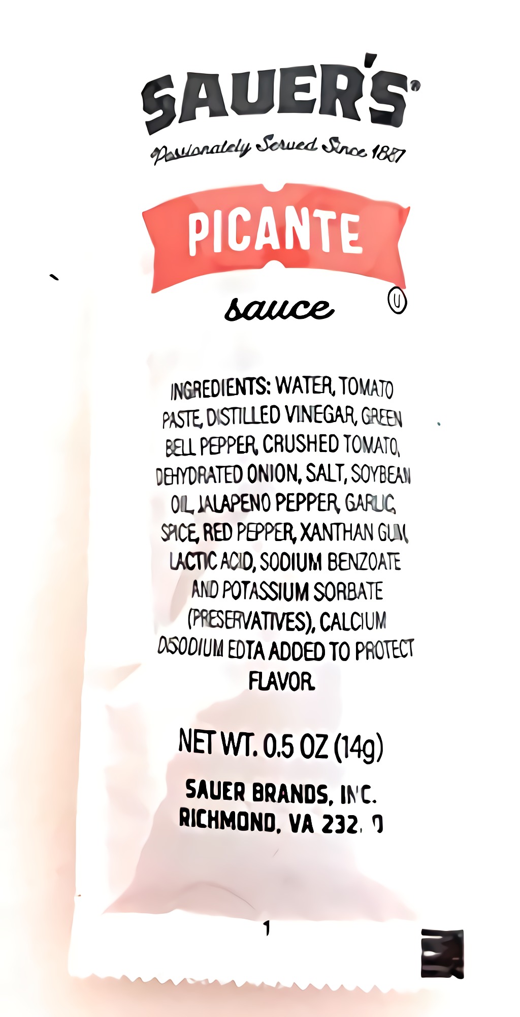 Sauer Picante Sauce | .5 Ounce Packets | 200 Count Case 5