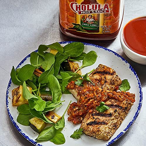 Cholula Chili Lime Hot Sauce, 64 fl oz | Crafted with Mexican Peppers, Lime and Signature Spice Blend | Gluten Free, Kos 4