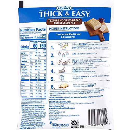 Texture Modified Bread & Dessert Mix | 10.6 Ounce Pouch | Pack of 3 4