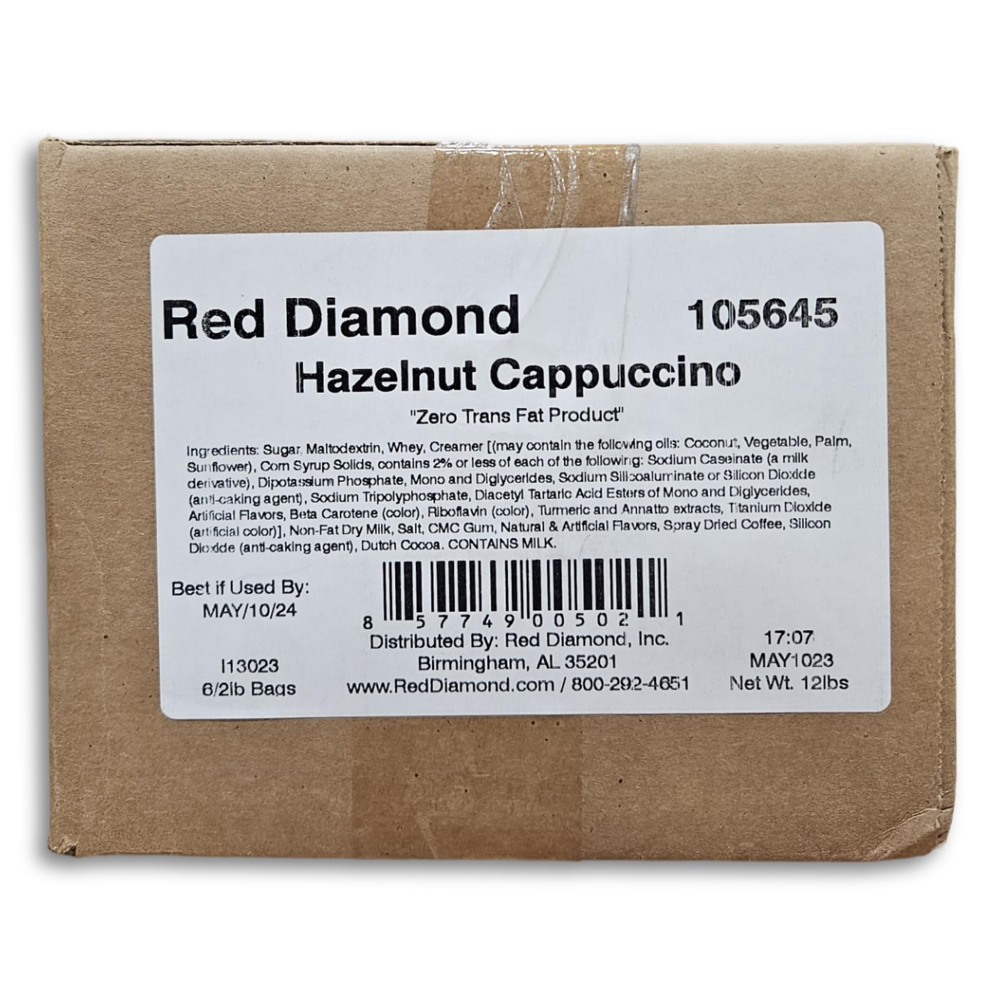 Red Diamond | Hazelnut Cappuccino Mix | 2 Pound Bag | Case of 6 6