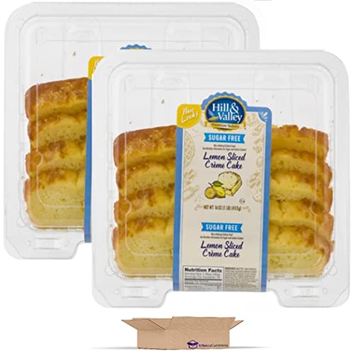 Hill & Valley Sugar Free Sliced Creme Cake | Lemon | 16 Oz | Pack of 2 2