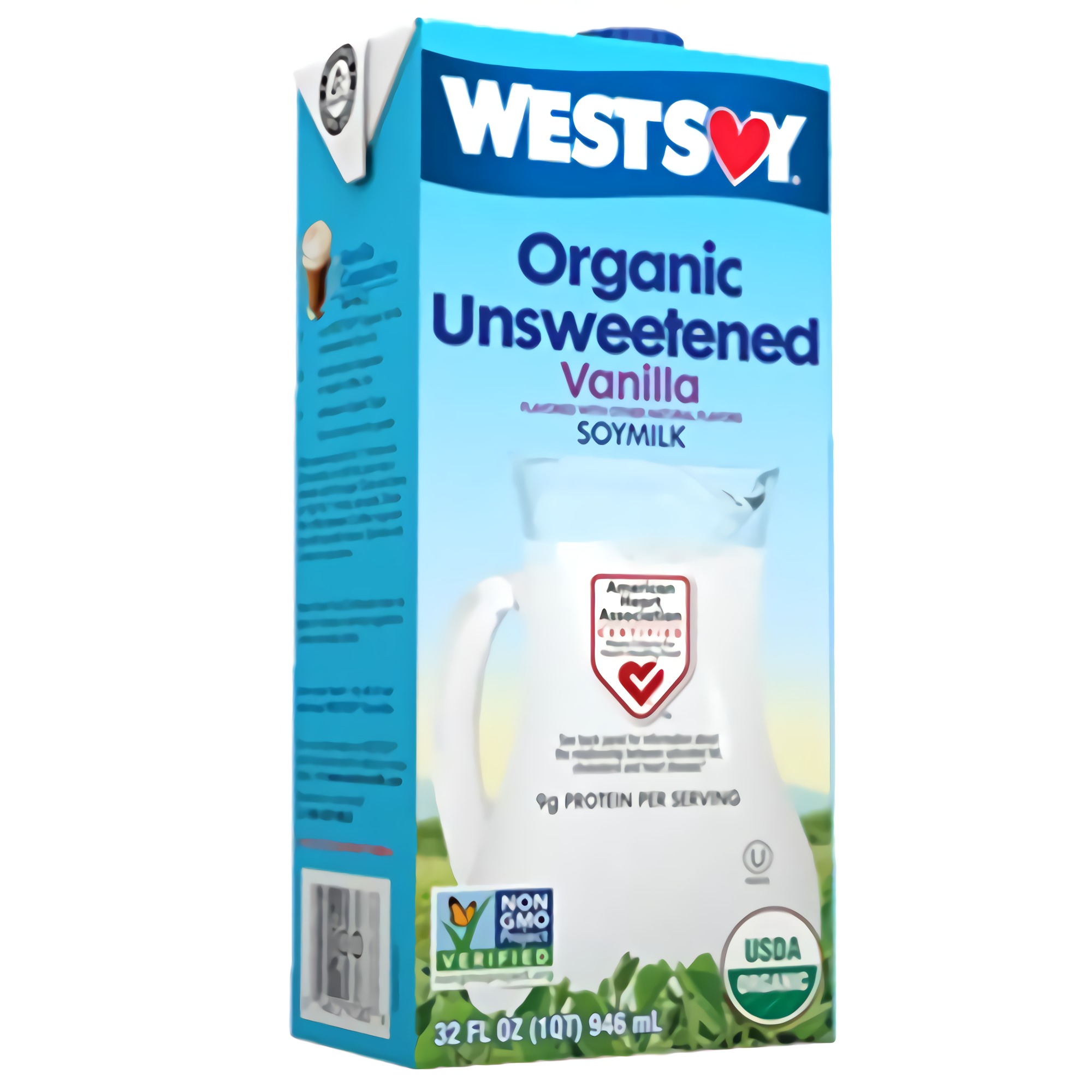 Organic Unsweetened Plain Soymilk by West soy | 32 Fl Oz | Pack of 4 2
