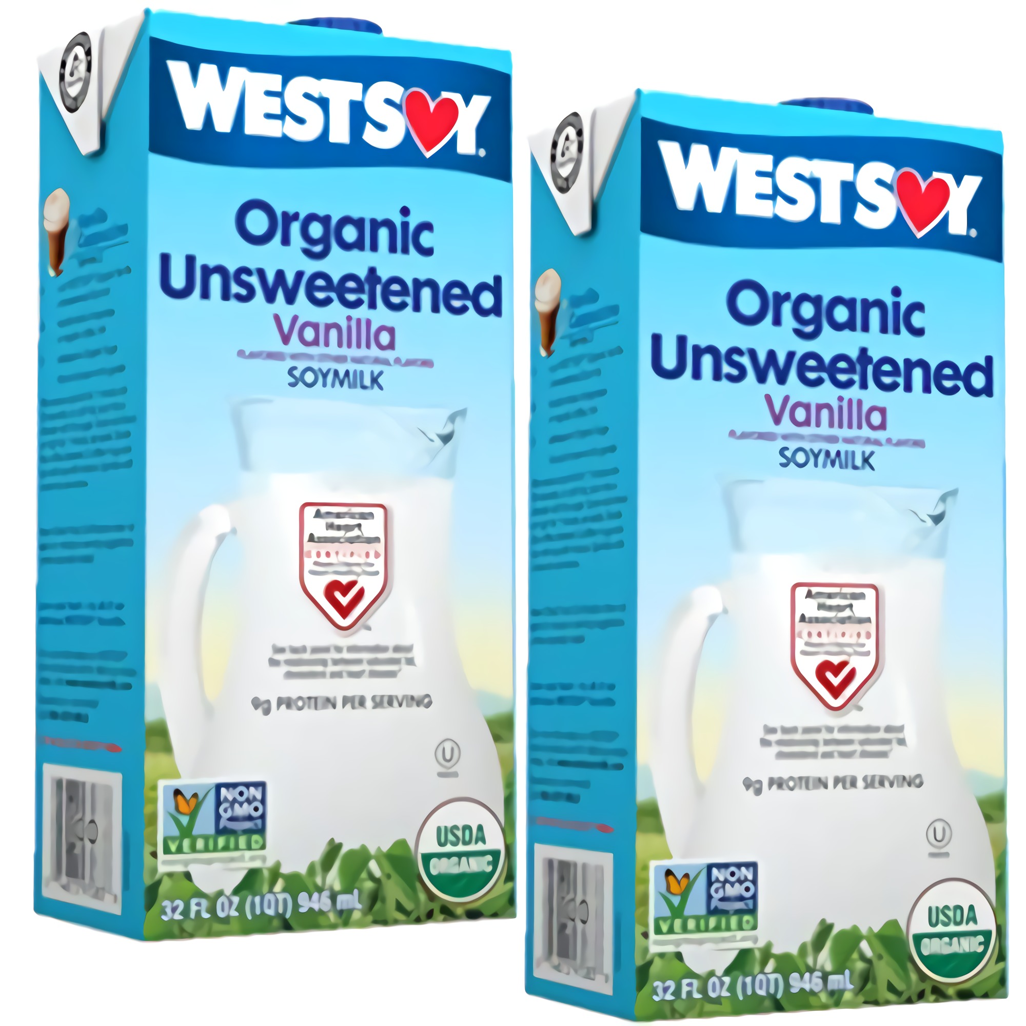Organic Unsweetened Plain Soymilk by West soy | 32 Fl Oz | Pack of 4 4