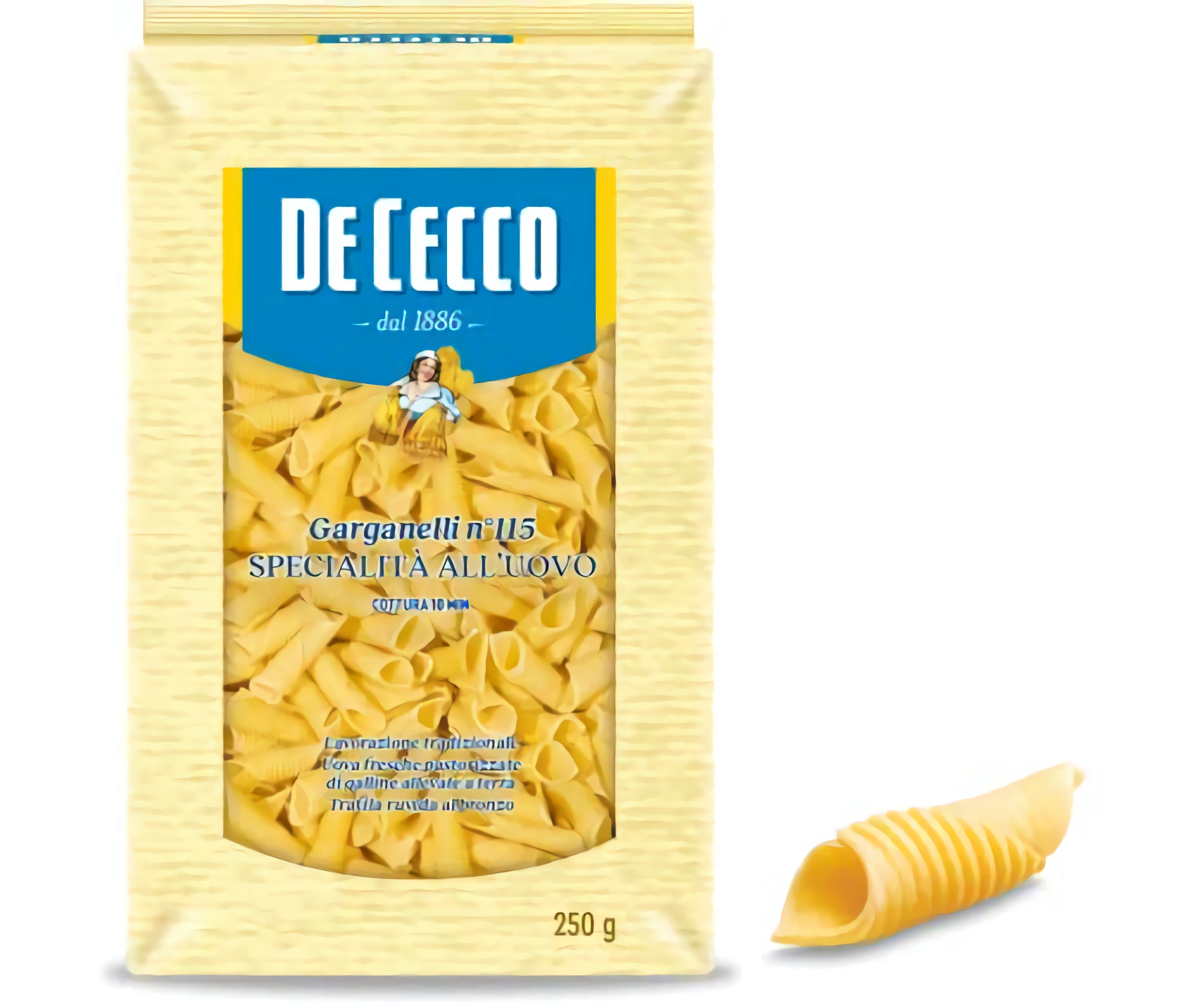 De Cecco Egg Macaroni Pasta Garganelli, 8.8 OZ (250 g) Pack of 2 2