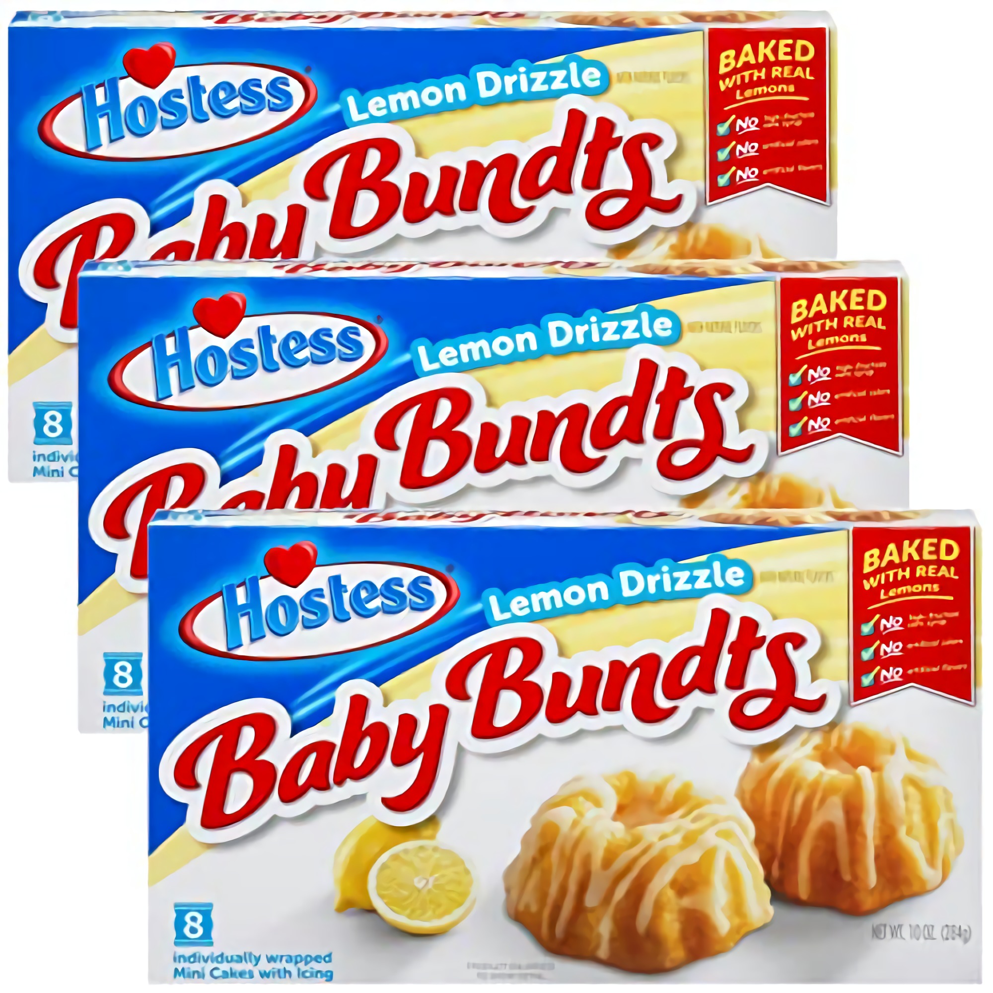 Hostess Lemon Drizzle Baby Bundt Cakes | 30 Ounce (24 Total Cakes in 3 Boxes) 5
