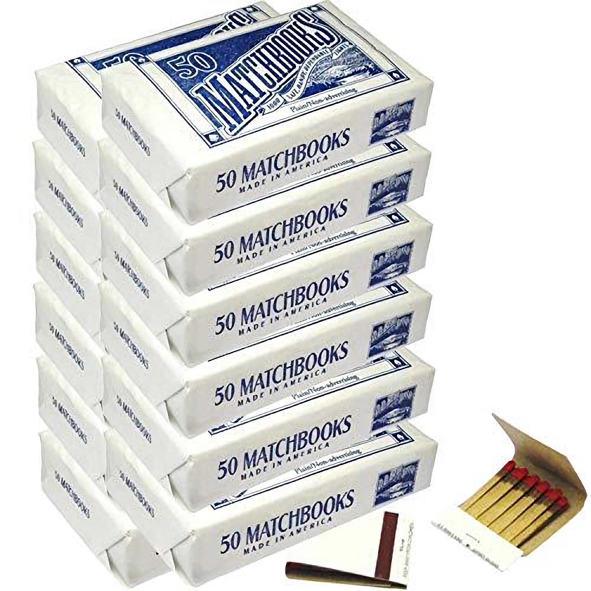 D.D. Bean & Sons White 1200 Matchbooks, Wedding Birthday Wholesale, Made in America, 24 Pack