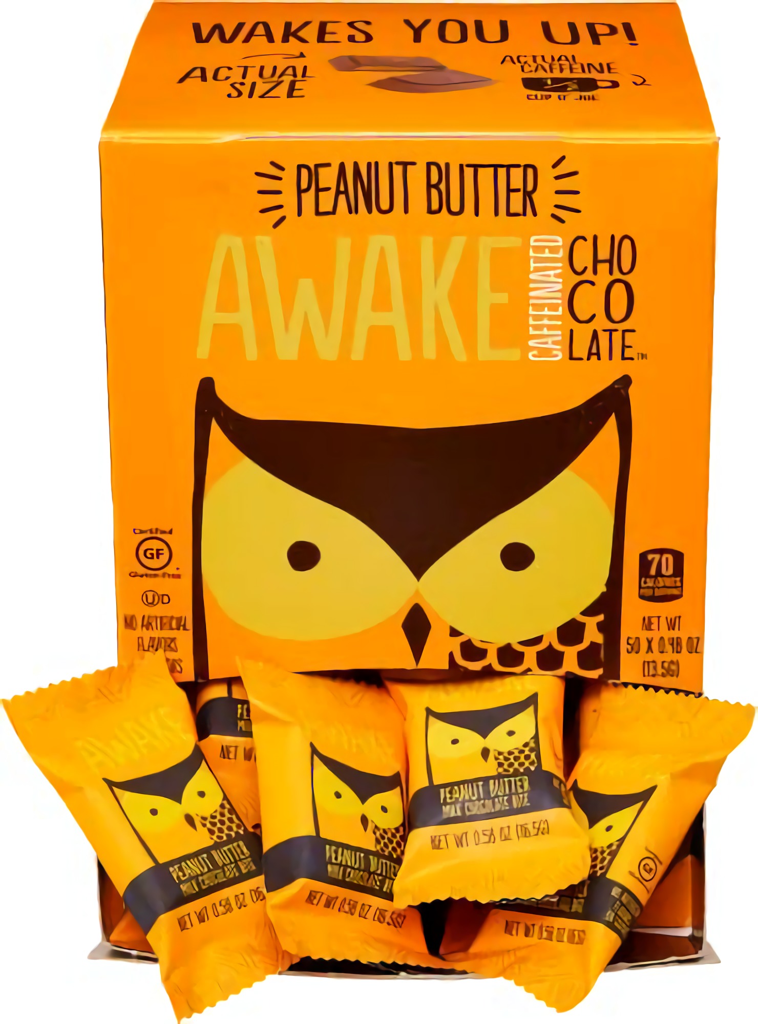 AWAKE Caffeinated Chocolate Energy Bites, Peanut Butter 50ct 2