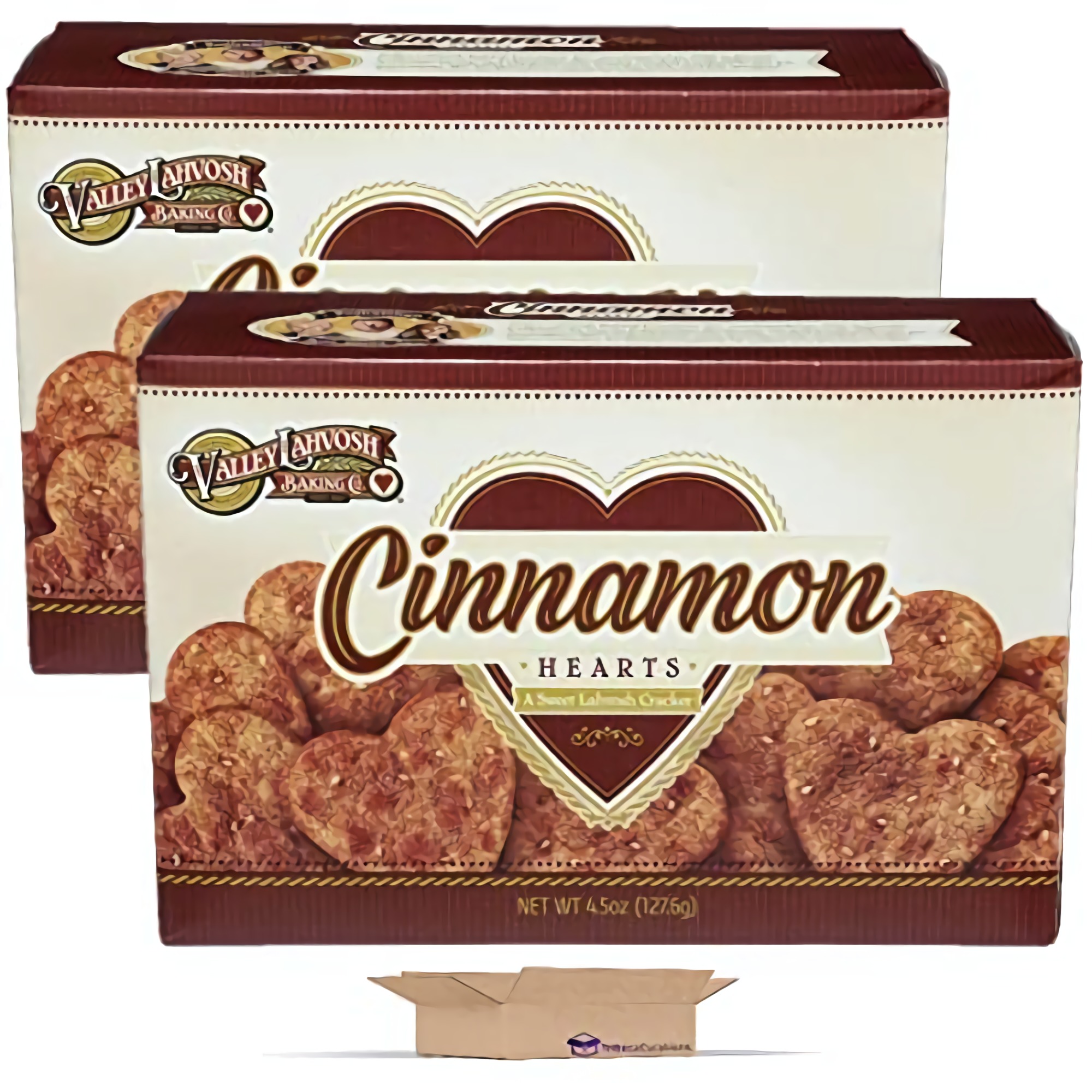 Cinnamon Hearts Cracker by Valley Lahvosh | 4.5 Oz | Pack of 2 4