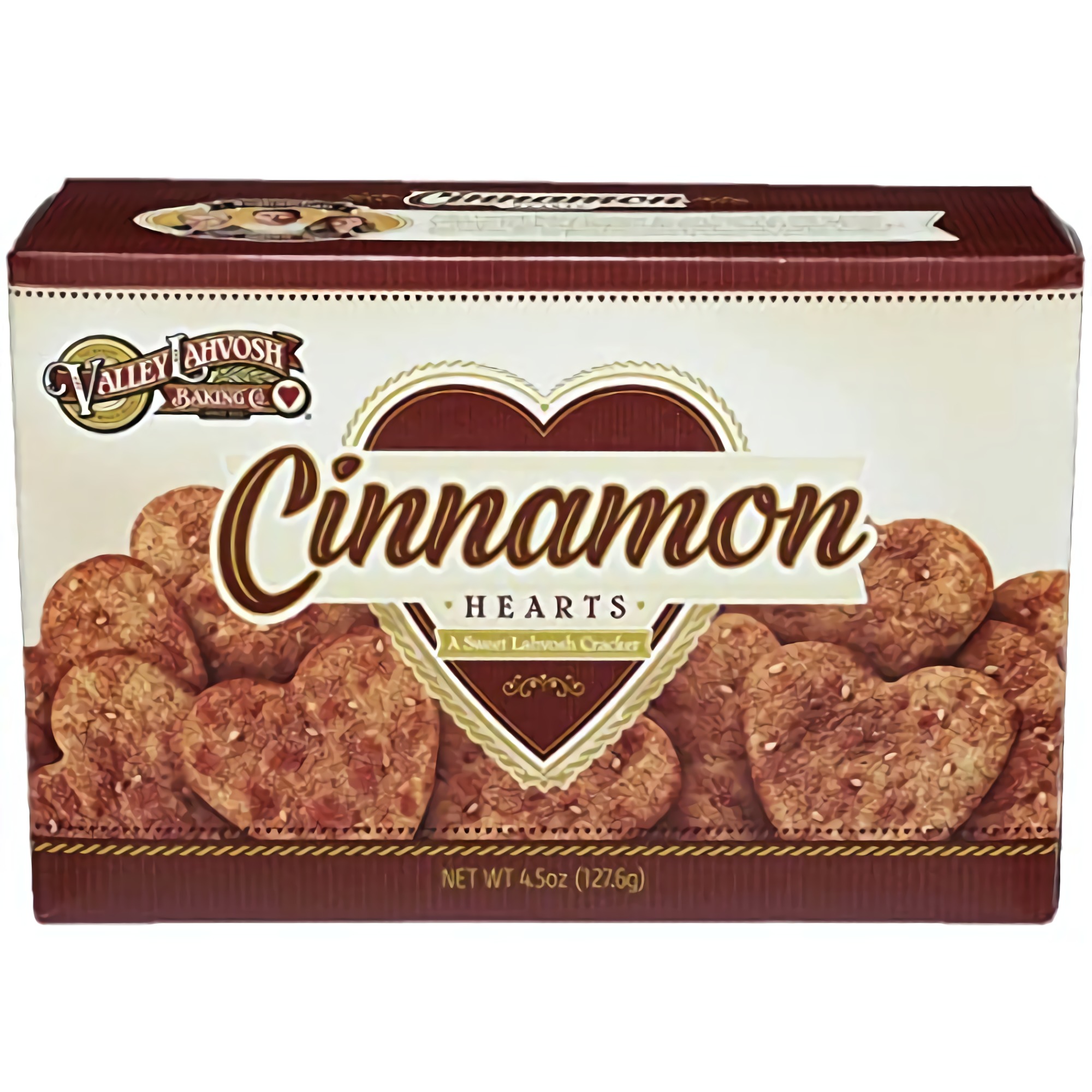 Cinnamon Hearts Cracker by Valley Lahvosh | 4.5 Oz | Pack of 2 5