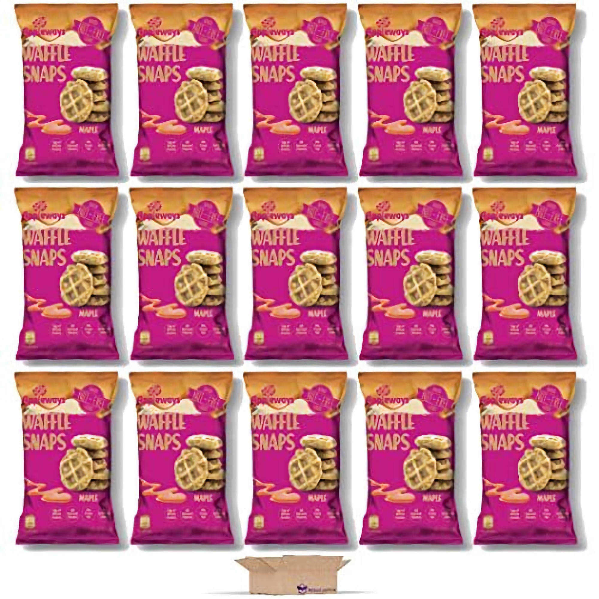Maple Waffle Snaps | 1.9 Oz Bag | Pack of 15 3
