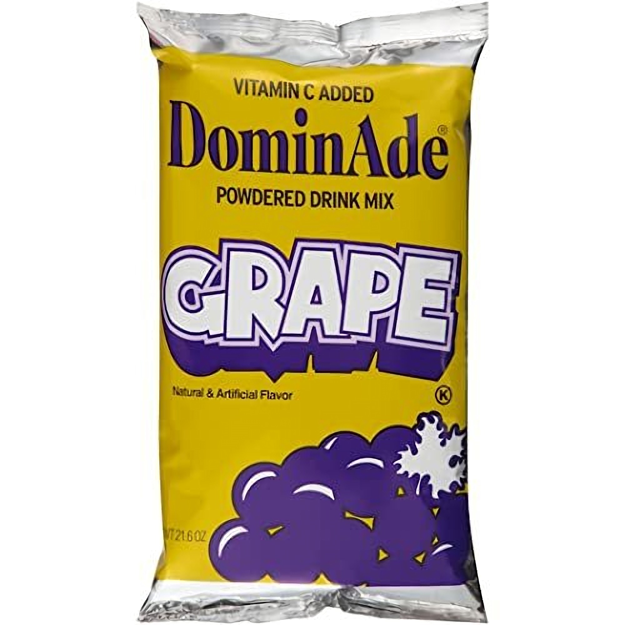 Dominade Bulk Grape Powdered Tart Drink Mix | 3x Huge 21.6 Oz Pouches (90 Servings)