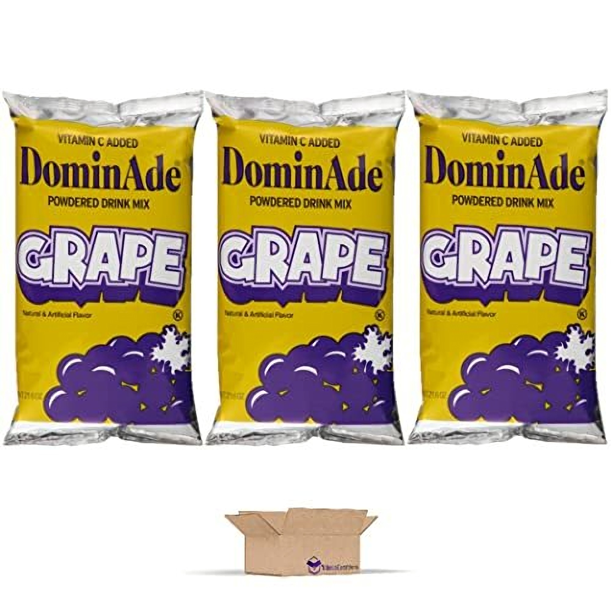 Dominade Bulk Grape Powdered Tart Drink Mix | 3x Huge 21.6 Oz Pouches (90 Servings) 3