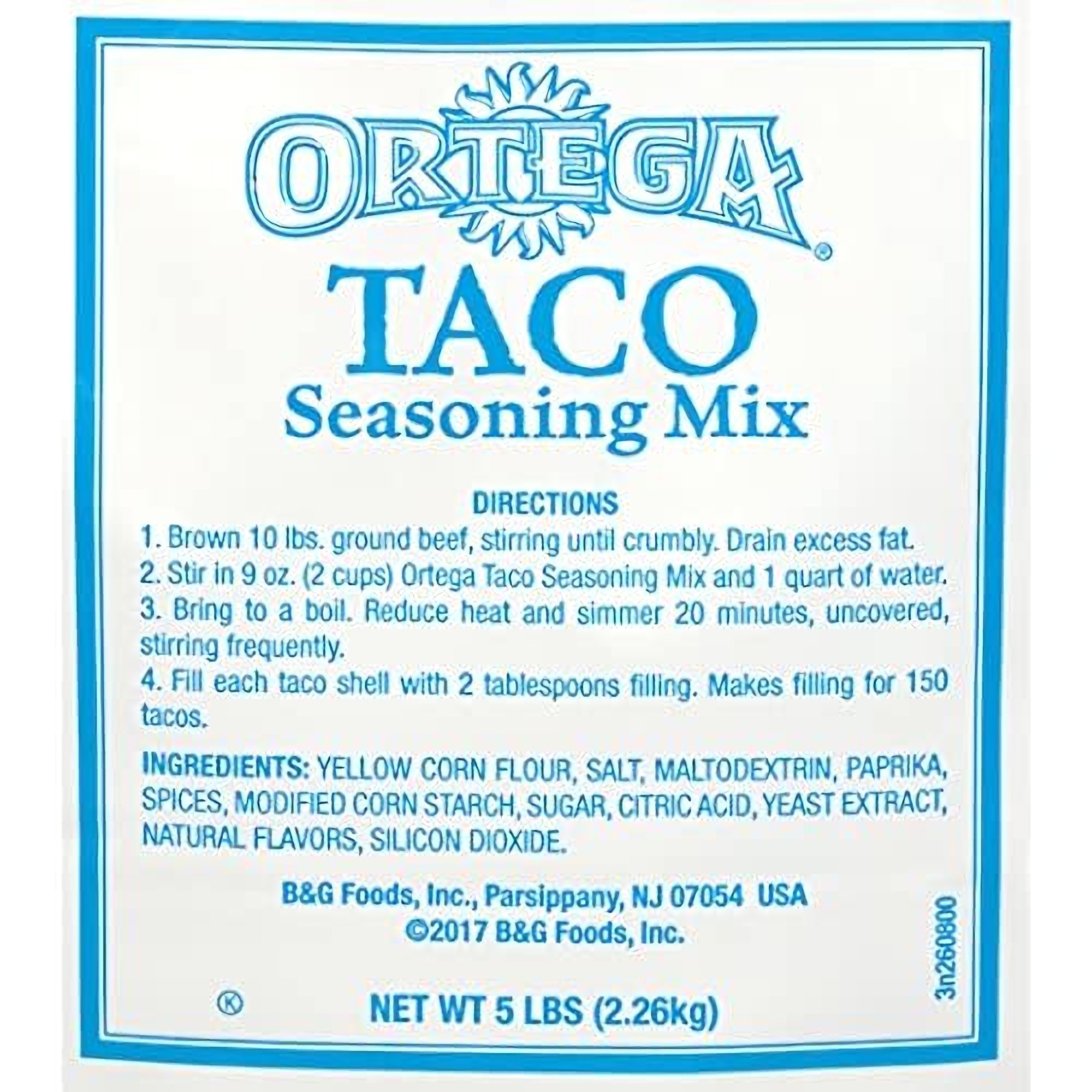 Taco Seasoning 5 Pound Bulk Bag from Ortega 5