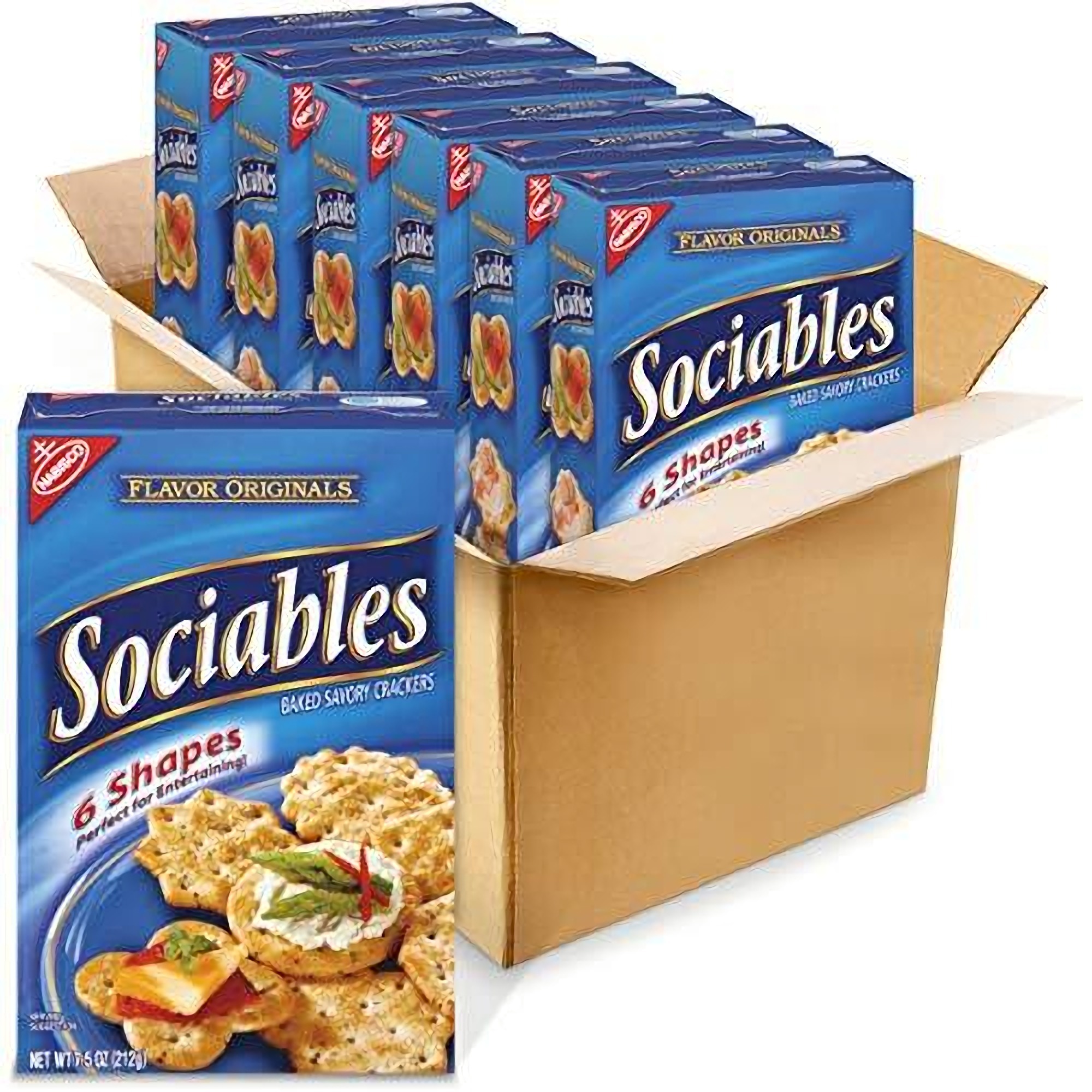 Sociables Baked Crackers, 8-Ounce Boxes (Pack of 6)